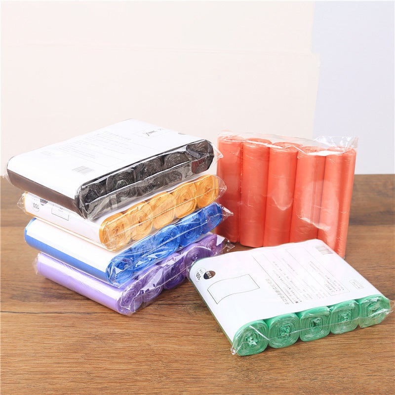 5 Rolls Of New Material Garbage Bag Thickeneded Point-Break Disposable Household Medium Kitchen Flat Mouth Plastic Bag Roll - Image 4